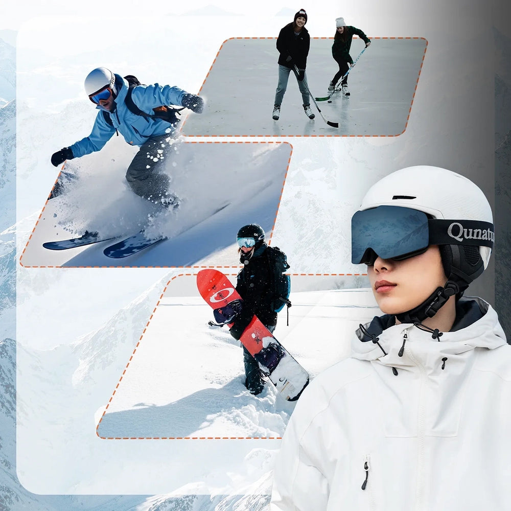 Qunature 10130003001 Skihjelm med øremasker Snowboard størrelse L - hvid