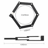 Rockbros 32140003001 foldable bicycle lock with key and handle, 88cm - black