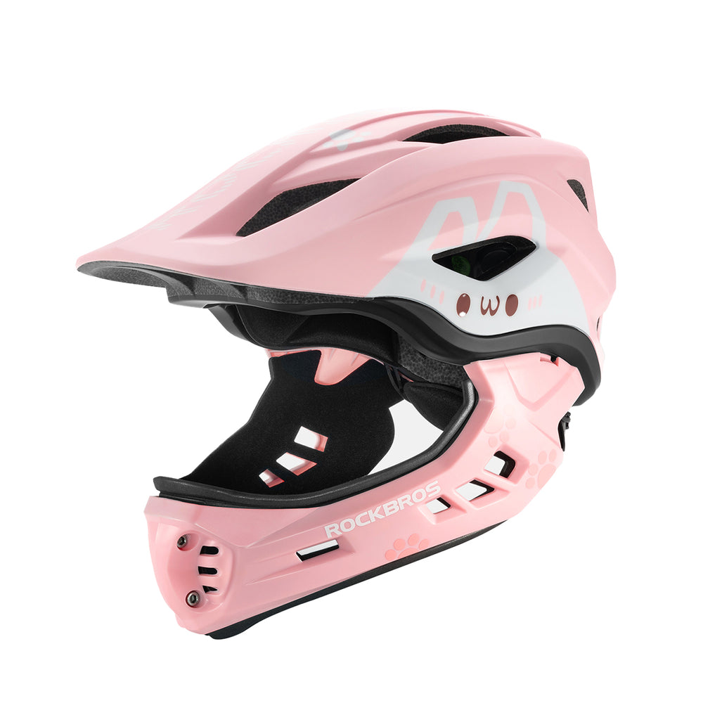 Rockbros TT-32002 Rabbit Children's Bike Helmet with Detachable Chin Size M (54-58) - Pink