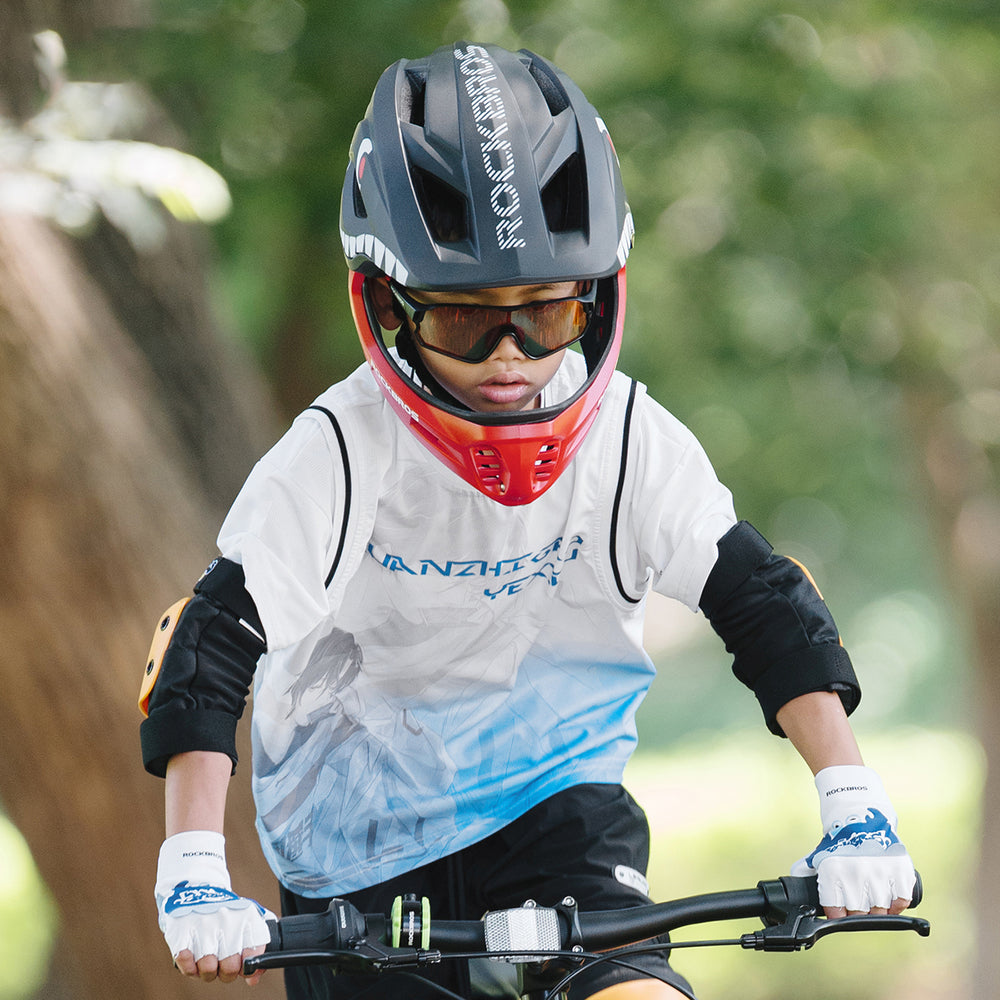 Rockbros TT-32005 Shark Children's Bike Helmet with Detachable Jaw Size M (54-58) - Black