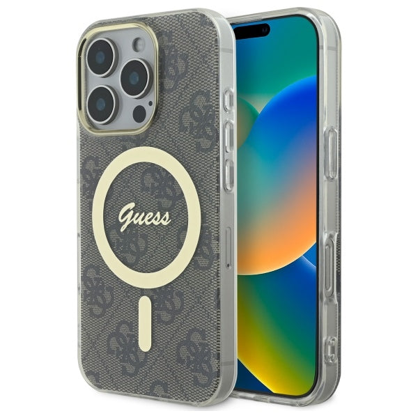 Guess IML 4G MagSafe Case til iPhone 16 Pro Max - Brunt