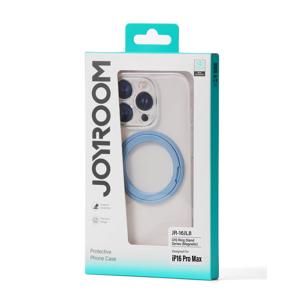 Joyroom JR-16JL6 Case til iPhone 16 Pro Max Ultra-Thin MagSafe Kompatibel med 360° Ring Stand - Blå