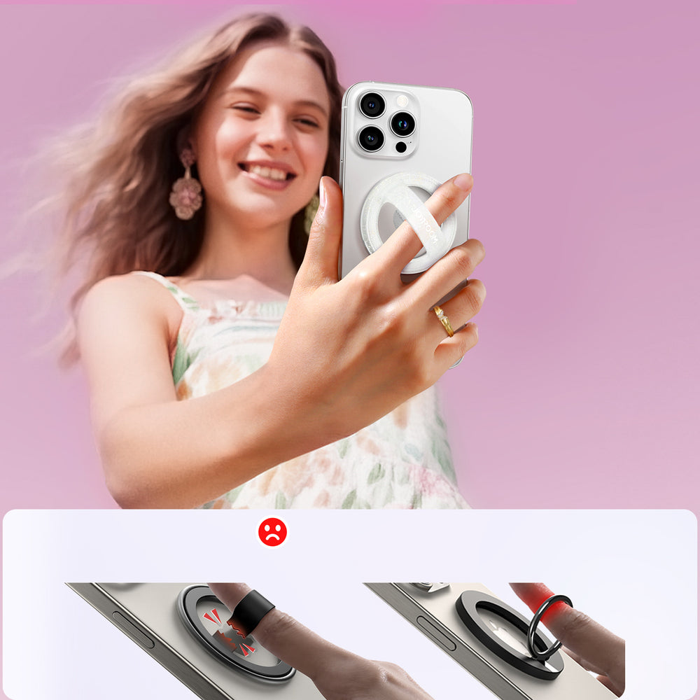 Joyroom JR-ZS500 Magnetisk Ring Kompatibel med MagSafe Holder - Hvid