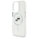 Karl Lagerfeld IML Metal Karl&Choupette Head MagSafe Case til iPhone 16 Pro - Hvid