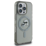 Karl Lagerfeld IML Metal Karl&Choupette Head MagSafe Case til iPhone 16 Pro - sort