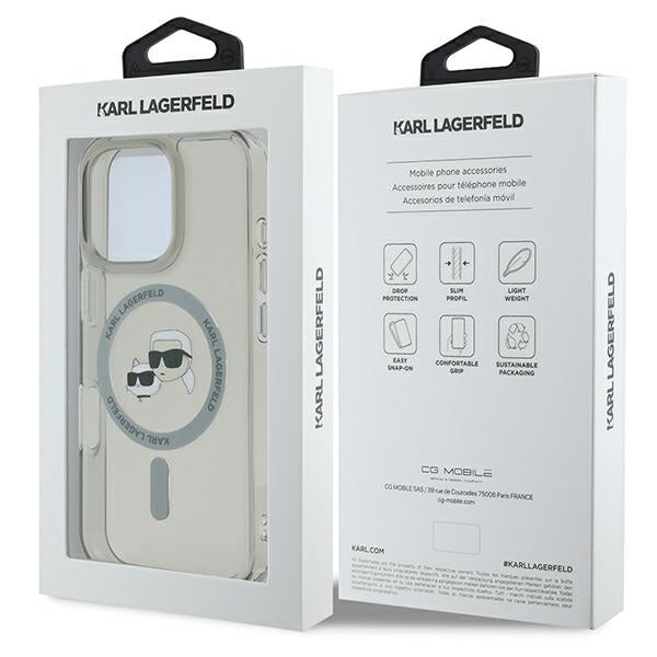 Karl Lagerfeld IML Metal Karl&Choupette Head MagSafe Case til iPhone 16 Pro - sort