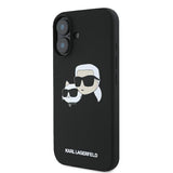 Karl Lagerfeld Silicone Nauble Heads Print MagSafe Case til iPhone 16 - sort