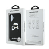 Karl Lagerfeld Silicone Nauble Heads Print MagSafe Case til iPhone 16 - sort