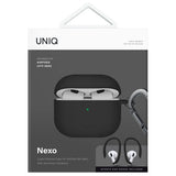 Uniq Nexo AirPods 4 + Ørehooks Silikonhylster - sort