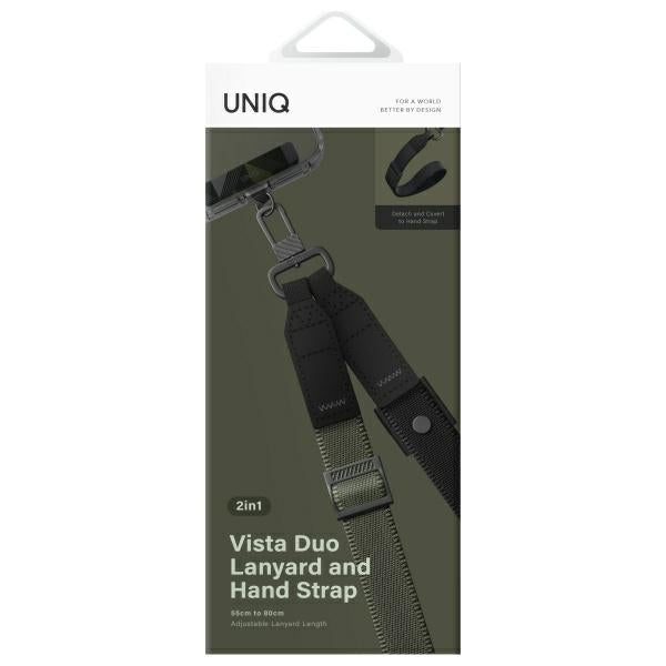 Uniq Vista 2-i-1 telefon lanyard - grøn og sort