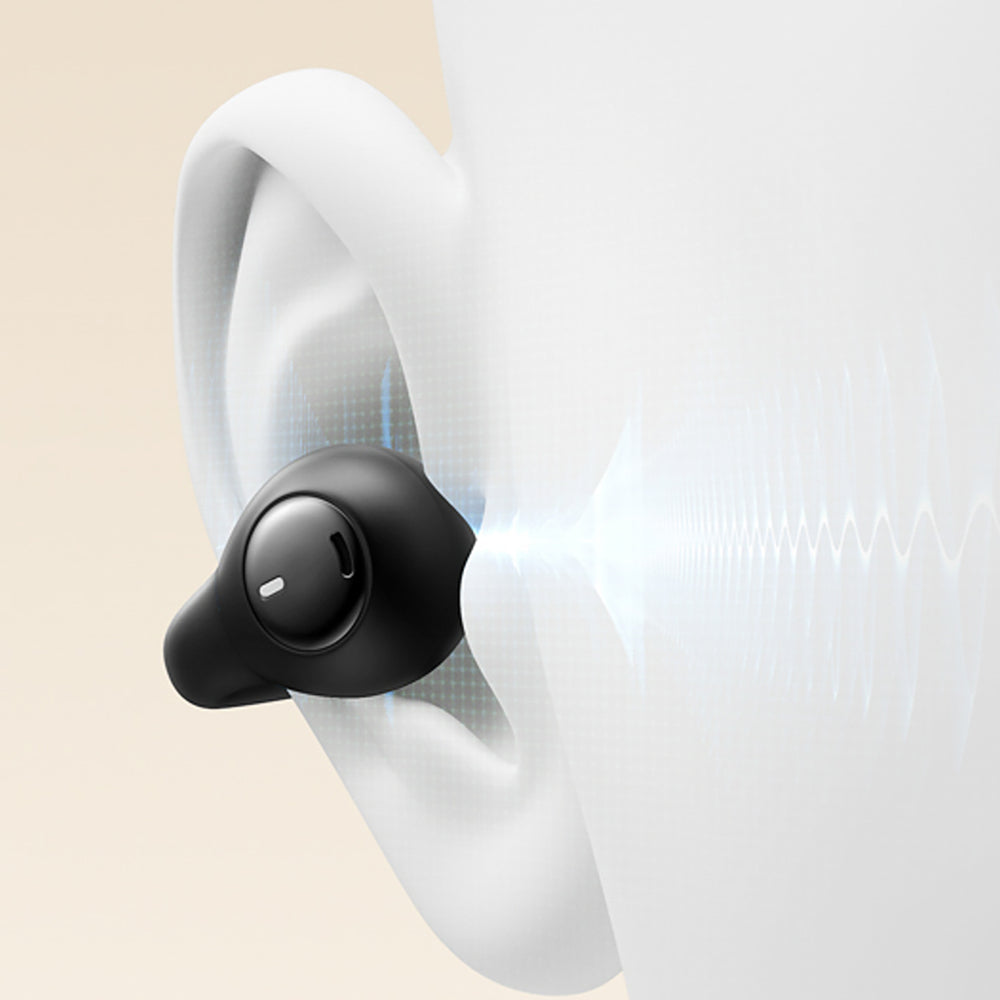 Baseus Bass 15 Clip OWS Trådløse hovedtelefoner med Baseus Simple USB-C 3A 30 cm kabel - sort