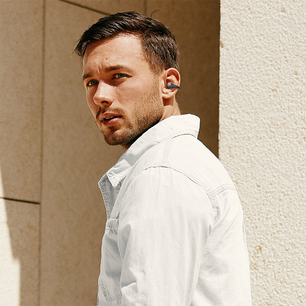 Baseus Bass 15 Clip OWS Trådløse hovedtelefoner med Baseus Simple USB-C 3A 30 cm kabel - sort