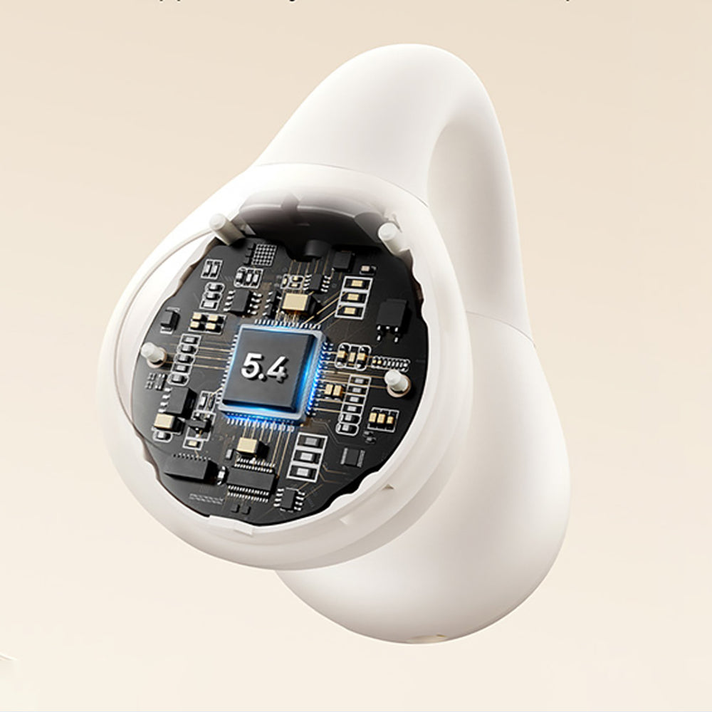 Baseus Bass 15 Clip OWS trådløse hovedtelefoner med Baseus Simple USB-C 3A 30cm kabel - hvid