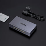 Switch Ugreen 6-Port 1Gb/s Ethernet Switch med PoE - Grå
