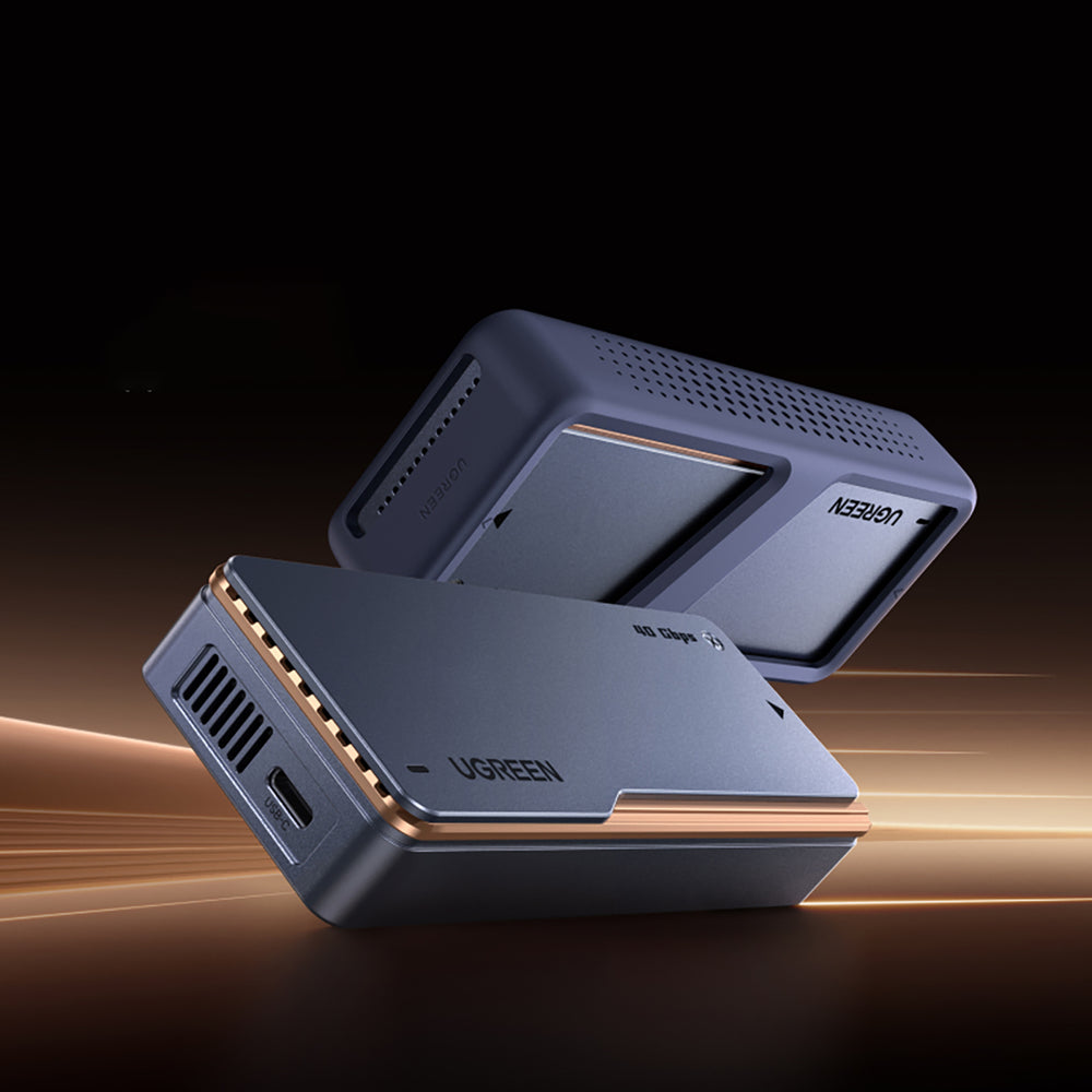 Ugreen D703 USB4 40Gb/s M.2 NVMe SSD-kabine med aktiv køling - Grå