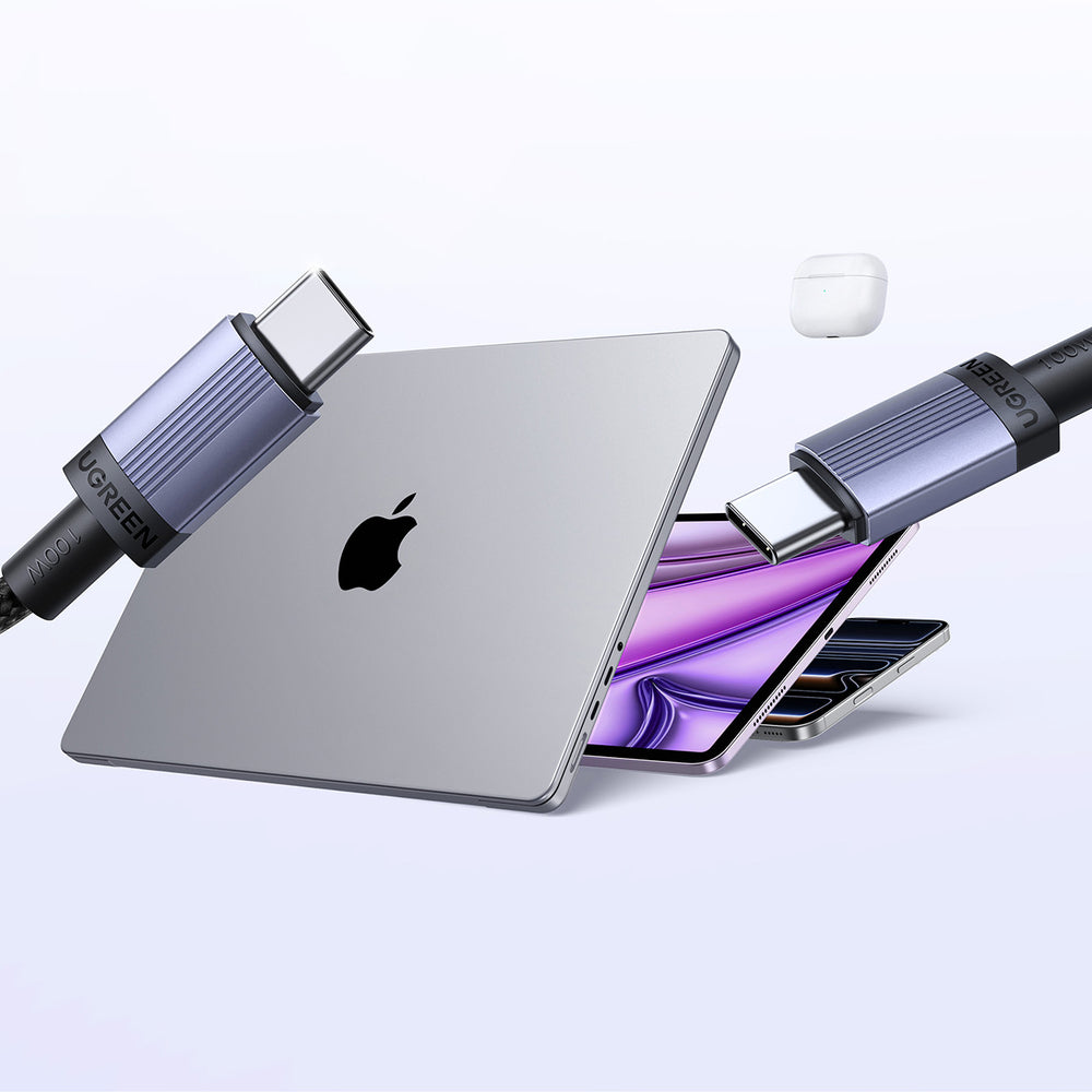 Ugreen USB-C til USB-C PD-kabel 100W 5A 3m - sort