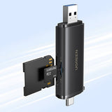 Ugreen 2in1 USB-C / USB-A SD 4.0 UHS-II kortlæser - sort