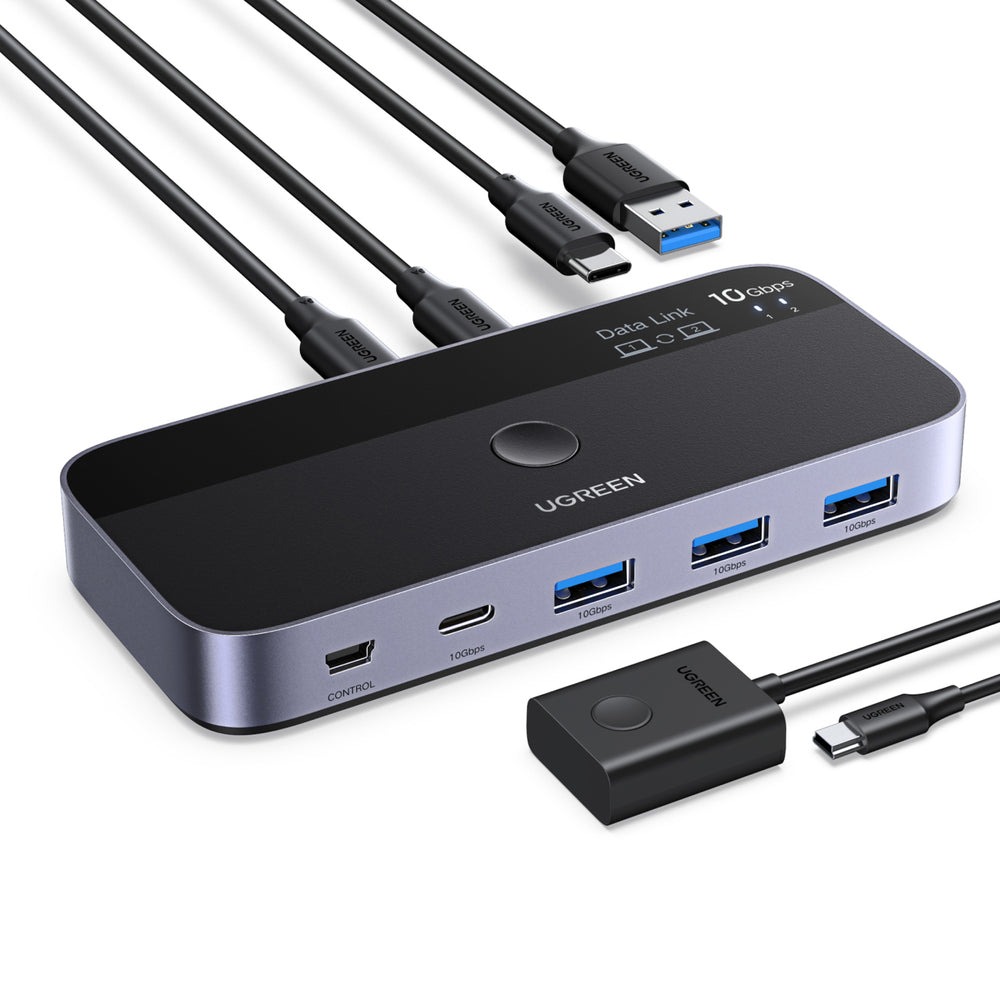Ugreen switch USB-C USB-A 10Gb/s - grå