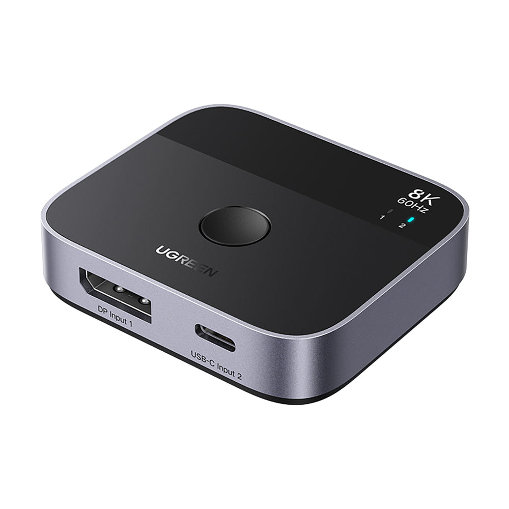Ugreen DisplayPort/USB-C til USB-C Switch - Grå