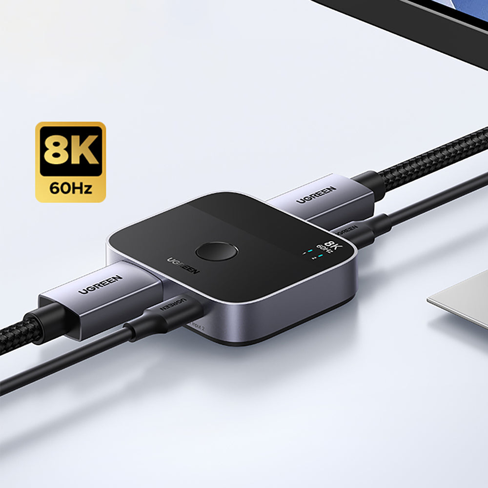 Ugreen DisplayPort/USB-C til USB-C Switch - Grå