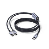 Ugreen 2in1 USB-C Cable - 2xUSB-C PD 140W 2m - sort