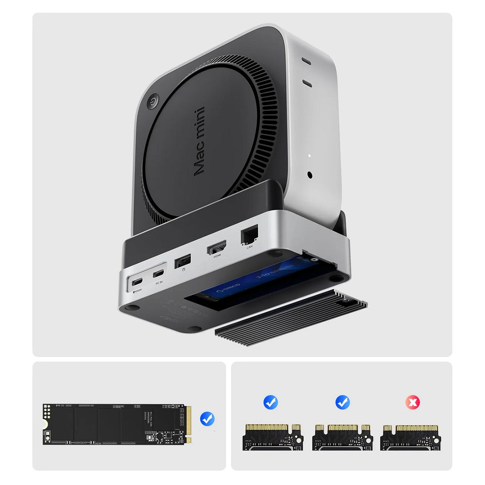 Orico MiniDock 10-in-1 Docking Station med SSD Hard Drive Bay - Silver