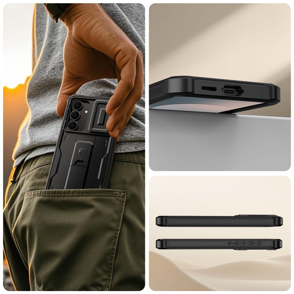 Tech-Protect Kevlar Cam+ Case til Samsung Galaxy S25 FE - sort