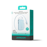 Joyroom JR-PR2L 10000mAh 35W Power Bank med indbygget inddrageligt USB-C-kabel og Lightning Lanyard-kabel - Blå