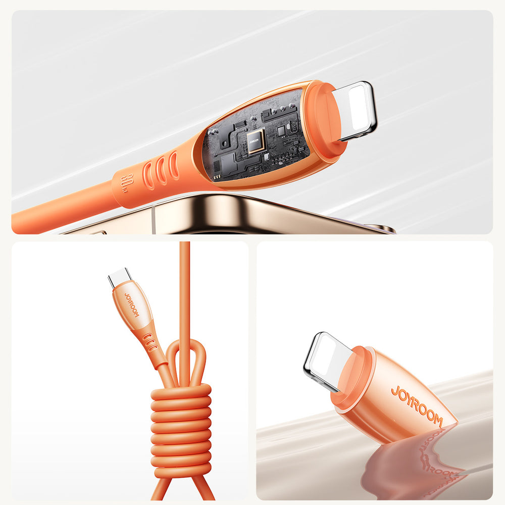 Joyroom S-A59 Vibrant Series 30W USB-C - Lightning kabel 1,2 m - orange