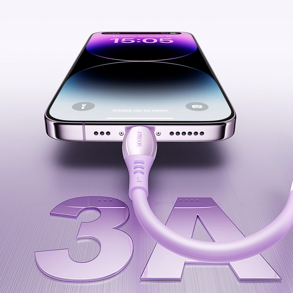 Joyroom S-A59 Vibrant Series 3A USB-A - Lightning kabel 1,2 m - lilla