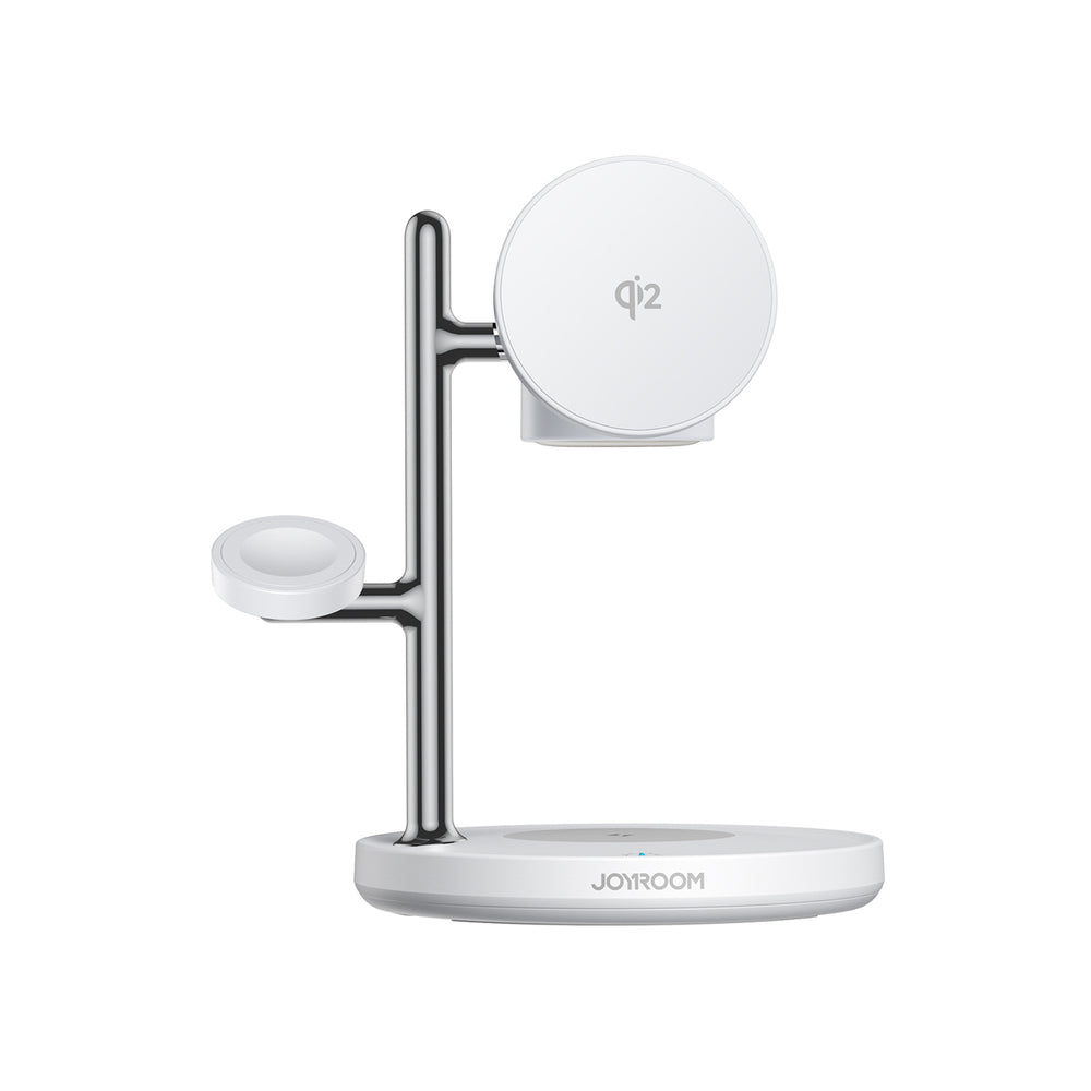 Joyroom JR-W23 Qi2 4-i-1 bordoplader med indbygget induktiv natlampe - hvid