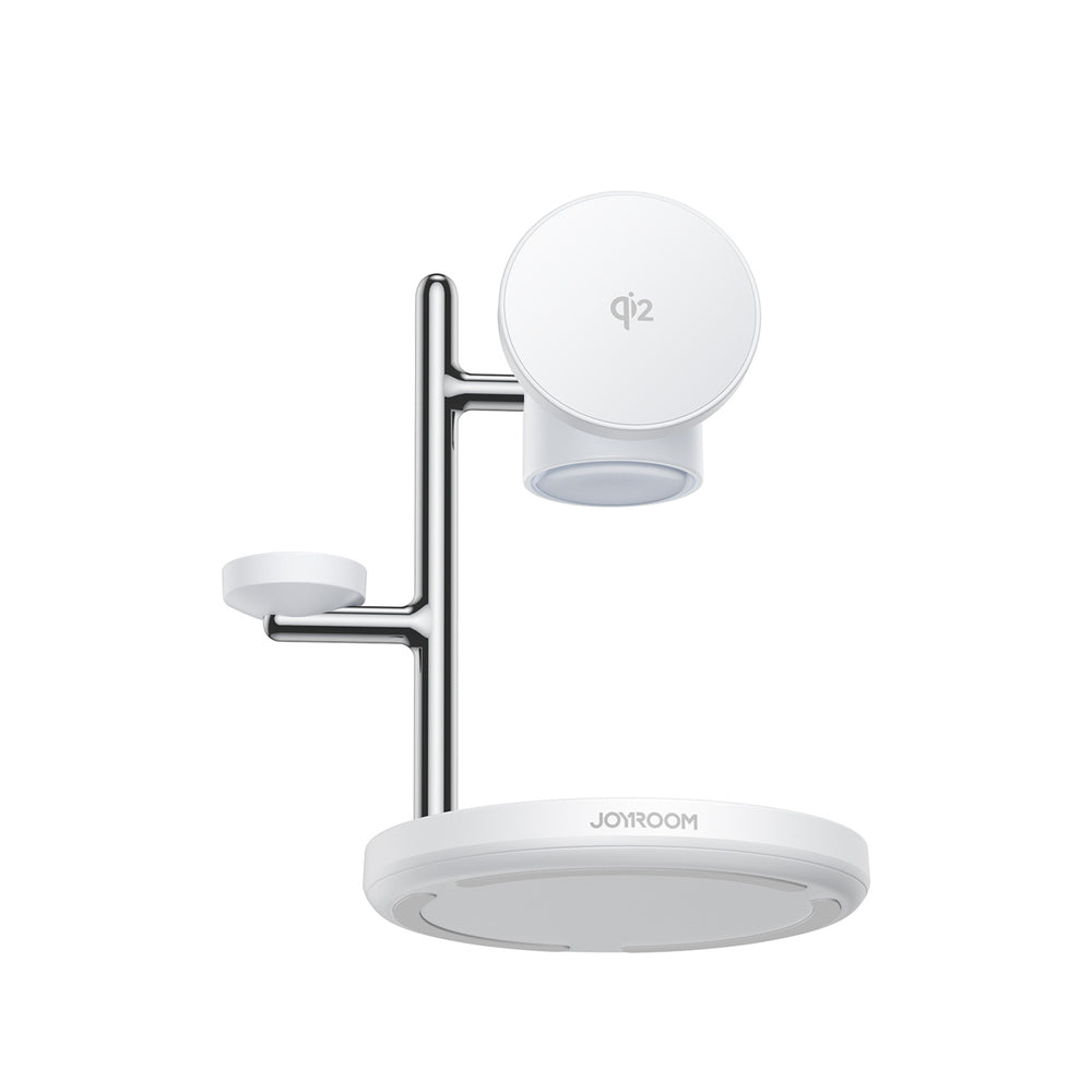 Joyroom JR-W23 Qi2 4-i-1 bordoplader med indbygget induktiv natlampe - hvid