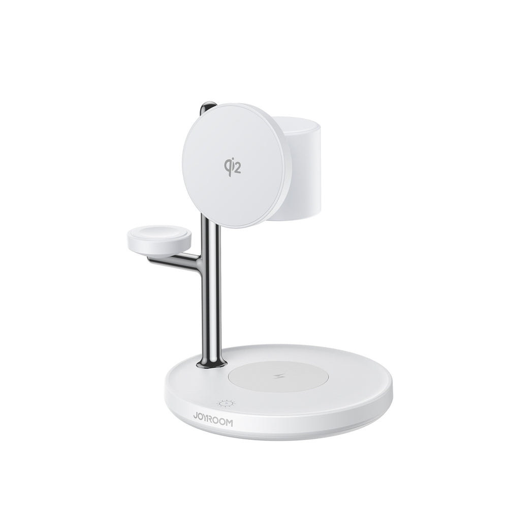 Joyroom JR-W23 Qi2 4-i-1 bordoplader med indbygget induktiv natlampe - hvid