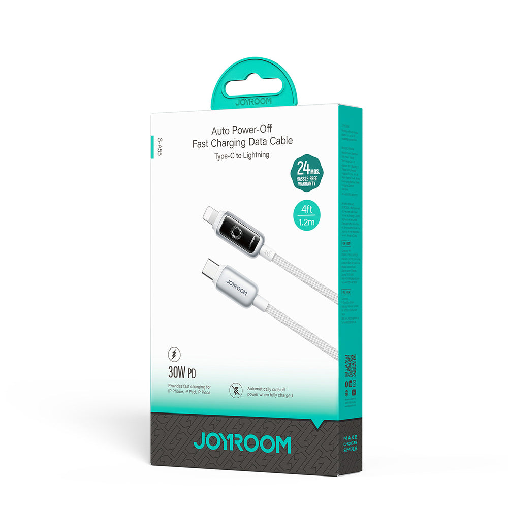 Joyroom S-A55 StarFlight 30W USB-C - Lightning kabel 1,2 m - hvid
