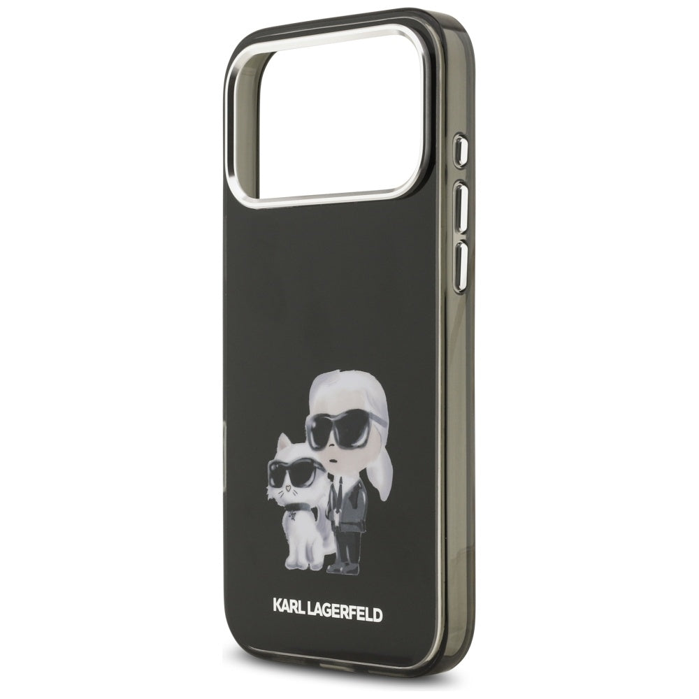 Karl Lagerfeld IML Aquarelle Karl & Choupette & Logo MagSafe Case for iPhone 17 Pro - Black