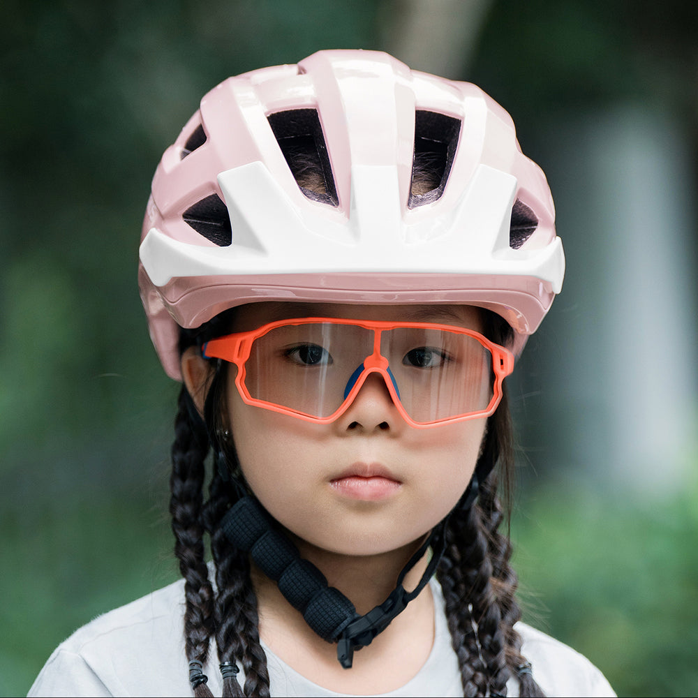 Rockbros LK-67 ungdoms cykelhjelm med aftagelig visir 54<unk>58 cm - Pink