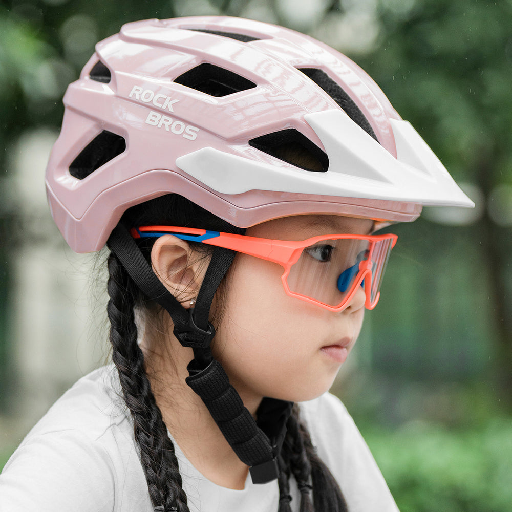 Rockbros LK-67 ungdoms cykelhjelm med aftagelig visir 54<unk>58 cm - Pink