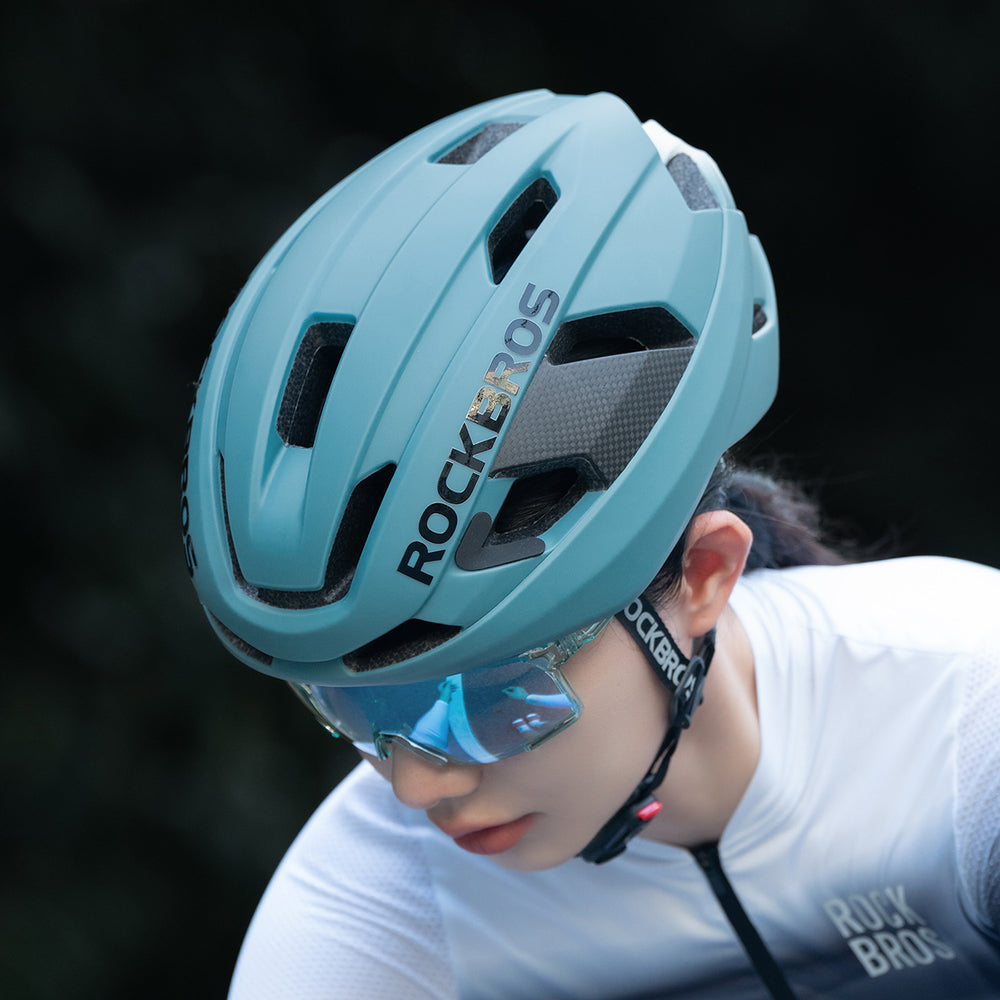 Rockbros LK-15 Carbon Fiber Bike Helmet 58-62cm - Lysblå