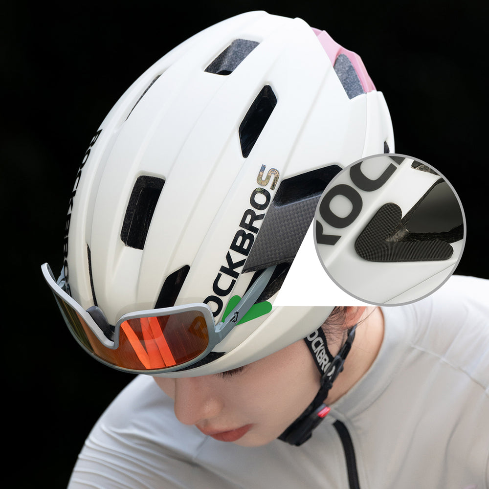 Rockbros LK-15 Carbon Fiber Bike Helmet 58-62cm - Lysgrå
