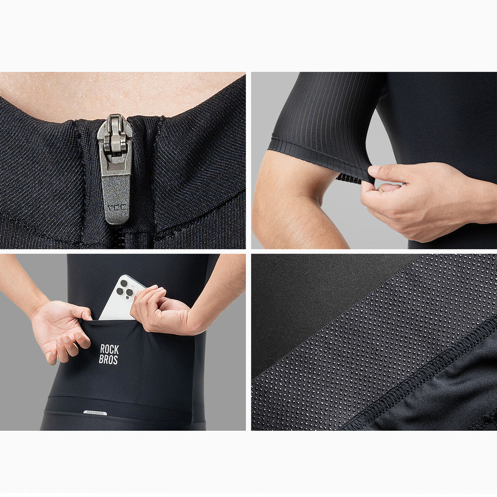 Rockbros 15200025 kortærmet cykeltrøje størrelse XS - sort