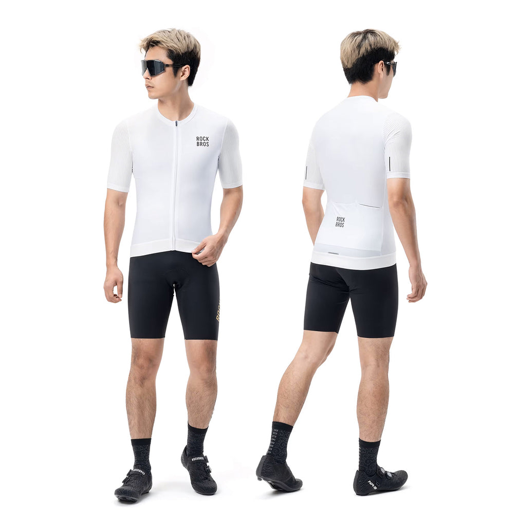 Rockbros 15200025 kortærmet cykeltrøje størrelse XXL - hvid