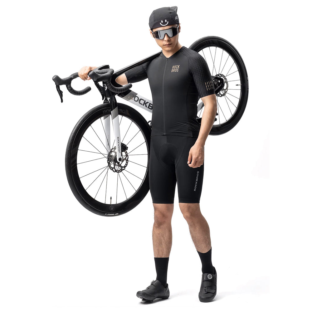 Rockbros YDDX011 Diamond Short Sleeve Cycling Jersey størrelse XL - sort