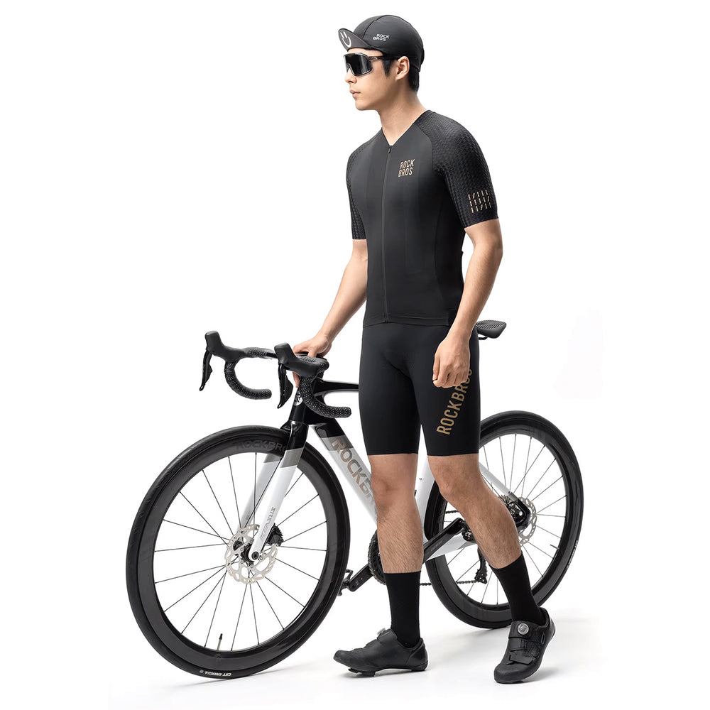 Rockbros YDDX011 Diamond Short Sleeve Cycling Jersey størrelse XL - sort
