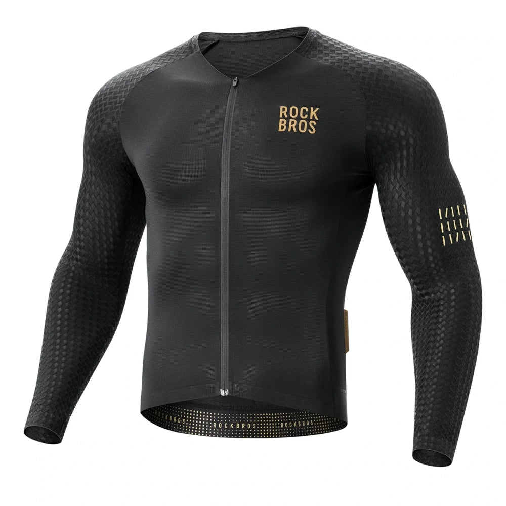 Rockbros YDCX008 Diamond Long Sleeve Cycling Jersey størrelse XXL - sort