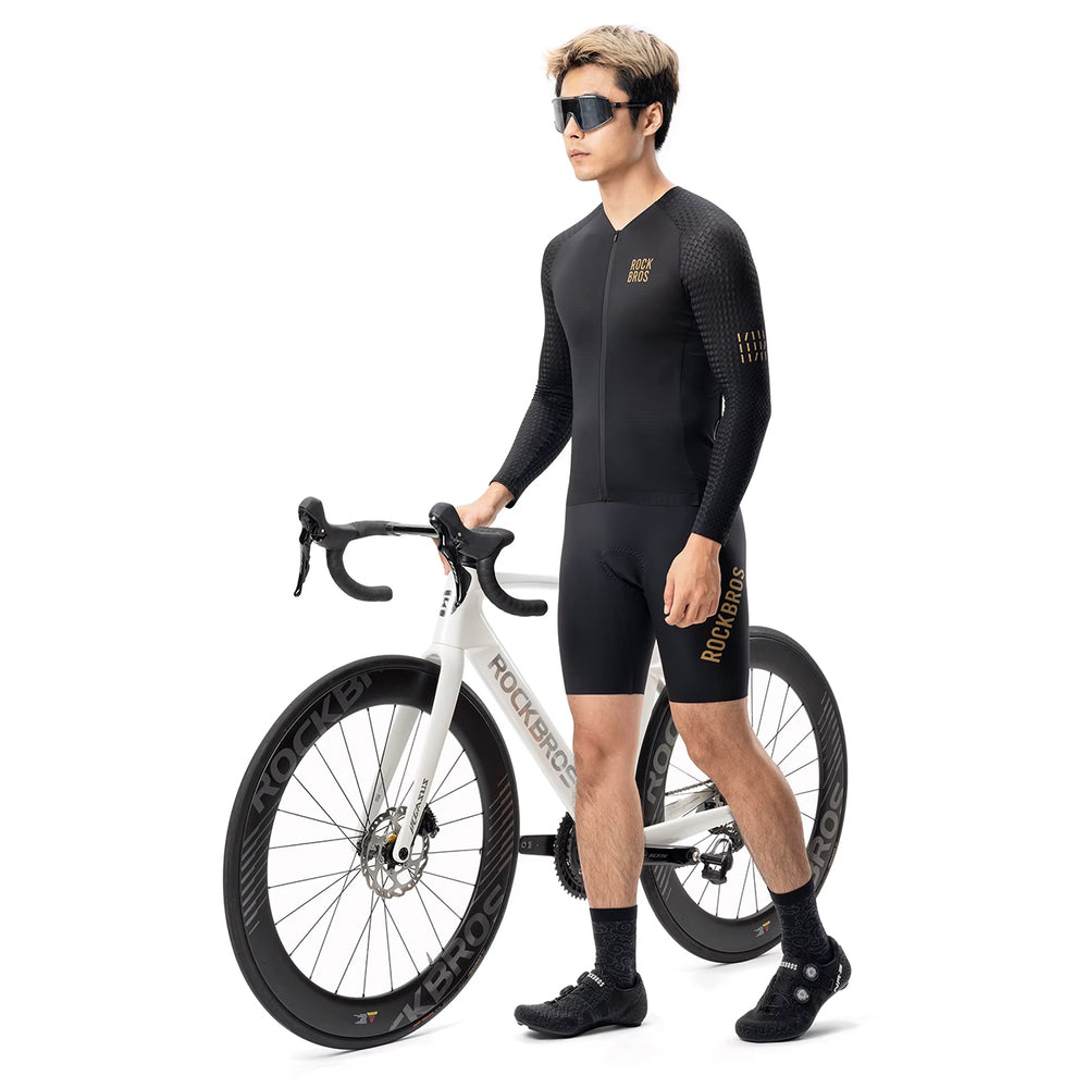 Rockbros YDCX008 Diamond Long Sleeve Cycling Jersey størrelse XXL - sort