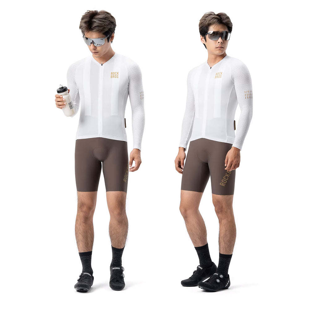 Rockbros YDCX008 Diamond Long Sleeve Cycling Jersey størrelse M - hvid