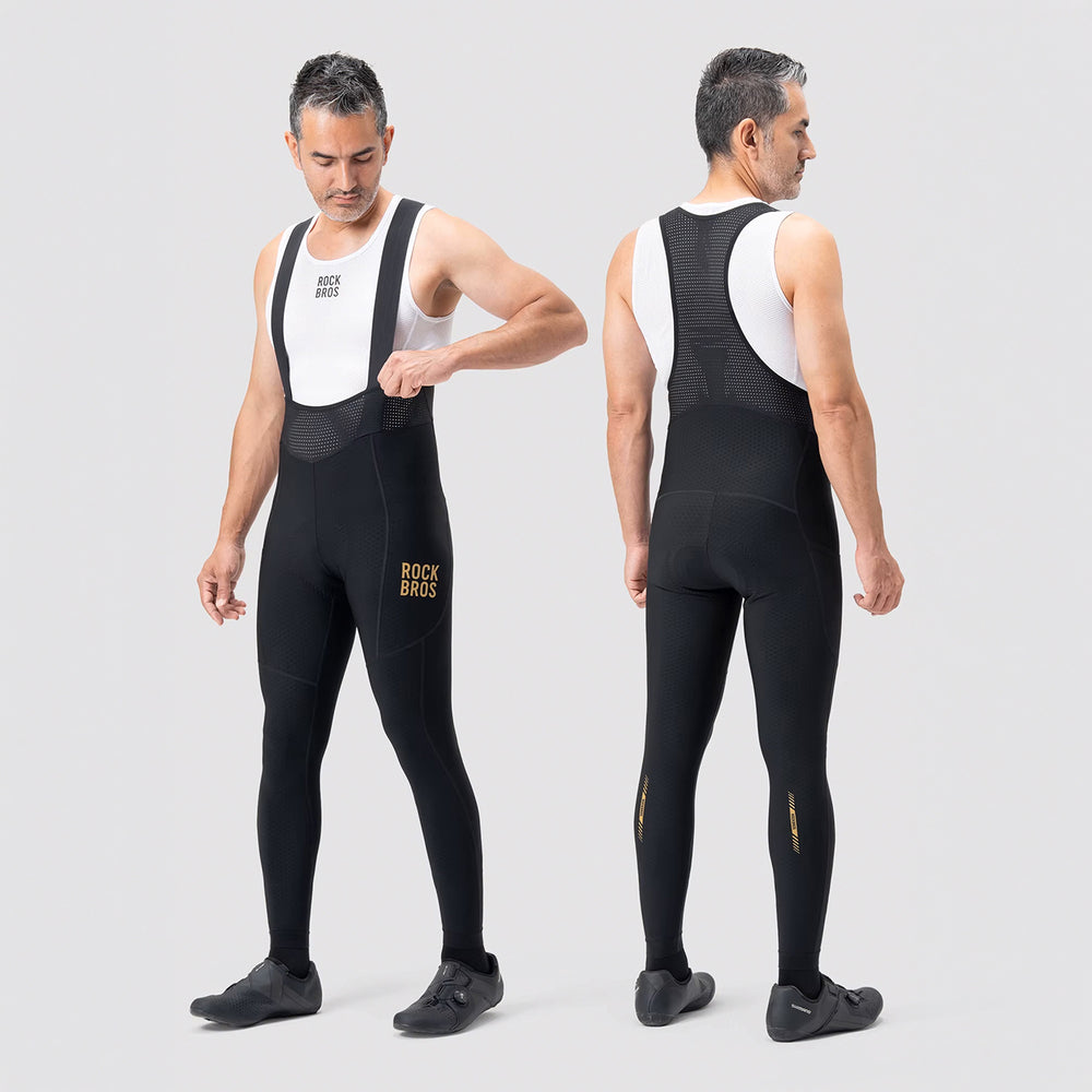 Rockbros YDCK012-1 Lang Fleece Bib Tights med Pad størrelse XXL - sort