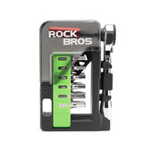 Rockbros Bike Tool Set med Mini Ratchet og Bits - Translucent Green