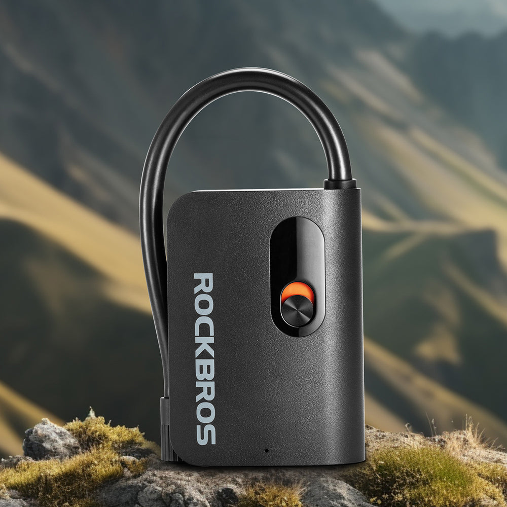 Rockbros L1 Mini trådløs pumpe 70 psi kompressor 200 mm Schrader slange længde - sort