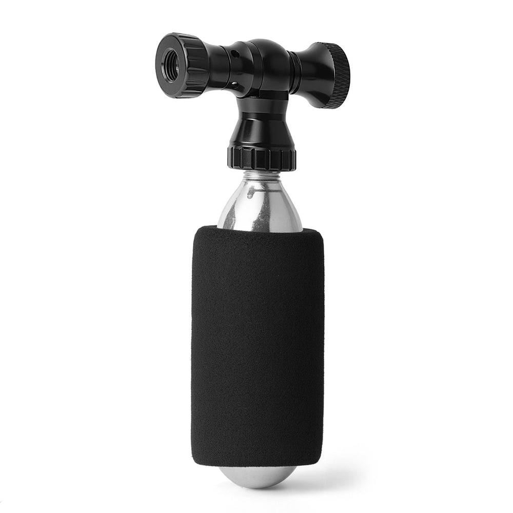 Rockbros CO2-pumpe, ventilhoved af aluminiumlegering, uden patron, kompatibel med Presta/Schrader - sort